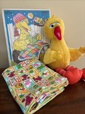 Sesame Street - BIG BIRD PLUSH, VINTAGE PUZZLE & BLANKIE